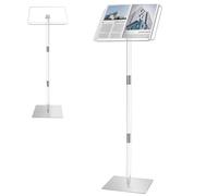 Podium en acrylique, pupitre portable, angles réglables avec base en métal, podium pour salle de lise, mariages, discours, 40,6 x 30,5 x 108 cm (L x l x H), transparent