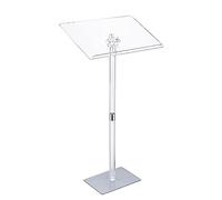 Podium en acrylique réglable en hauteur pour église, salle de classe et événements - Support de présentation portable avec réglage de l'angle pour enseignants et orateurs