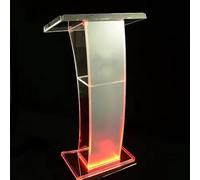 Podium en acrylique transparent avec lumières LED - Lutrin portable pour églises, bureaux et salles de classe - Pupitre professionnel pour prise de parole et présentations en public - Durable et