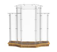 Podium en acrylique transparent de 127 cm, lutrin de luxe sur pied pour églises et écoles, surface de lecture spacieuse, chaire moderne pour présentations de bureau et événements