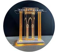 Podium En Acrylique Transparent, Pupitre Mobile Lutrins Avec Roulettes | Multifonctionnelle Debout Support De Lutrins Pour Salle De Classe Lecture Bureau Église Mariages, Chaire D'eglise(Podium B)