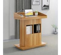 Podium en bois avec rangement, bureau de discours avec tiroir, 80 cm de haut, base robuste, idéal pour le bureau, l'école, les mariages - Comptoir de réception polyvalent et support de présentation