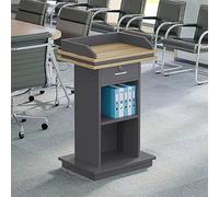 Podium en bois de qualité supérieure avec tiroir, 108 cm de hauteur, chaire d'église sur roulettes roulantes, lutrin polyvalent pour événements, restaurants, mariages et églises