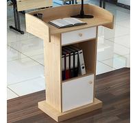 Podium en bois de qualité supérieure pour salle de classe et églises, lutrin de présentation avec tiroir, bureau de lecture réglable pour conférences et discours - 121,9 cm de haut