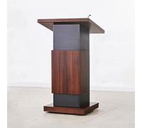 Podium en bois de teck sur roulettes avec étagère de rangement - Facile à assembler - Pour bureau, école, église et événements - Idéal pour les présentations et les conférences