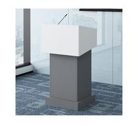 Podium en bois gris pour présentations, pupitre d'église portable, pupitre de conférence robuste, 73 x 127 cm, idéal pour les événements professionnels et les conférences en public