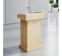 Podium en bois jaune avec rangement à 2 niveaux, support de lutrin stable pour mariages, églises, discours de classe, base lourde pour bureau de lecture