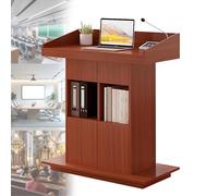 Podium en bois massif - Lutrin double couche pour salle de classe et discours d'église, chaire de base stable, finition bois d'origine, 100,1 x 50,8 cm - Parfait pour les présentations