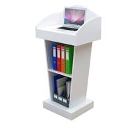 Podium en bois pour conférences et événements - Lutrin de présentation durable avec 2 espaces ouverts pour églises, chaire professionnelle en bois pour réunions et prise de parole en public