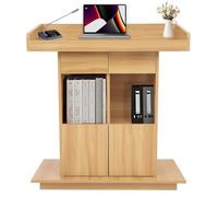 Podium en bois pour églises et salles de classe - Lutrin à 3 côtés avec bord de sécurité - Finition bois originale - 80 cm x 51 cm - Parfait pour les conférences publiques et les réunions