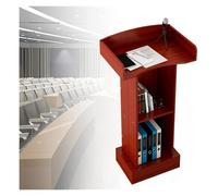Podium en bois réglable pour présentations, discours, église, événements, réception, présentoir de bureau multifonction (rouge)