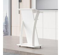 Podium inclinable à roulettes Podium Mobile en Bois avec Espace de Rangement Table Mobile Robuste for salles de lises, Bureaux, conférences(White)
