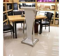 Podium incurvé en acier inoxydable pour église, bureau, école, conférences - Design élégant et durable - Idéal pour les présentations et les événements