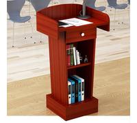 Podium incurvé en métal pour conférences et bureaux - Comptoir de réception moderne avec tiroir, table haute compacte, support d'accueil et station de caisse enregistreuse