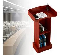 Podium incurvé en métal pour conférences - Support de haut-parleur multifonction avec rangement pour salles de classe, réceptions, discours de bienvenue, présentations et églises.