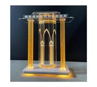 Podium lumineux à LED en acrylique transparent - Lutrin professionnel pour église, école, conférence et bureau - Surface de lecture spacieuse (100 x 40 x 110 cm, couleur B)