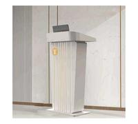 Podium mobile avec étagère de rangement - Lutrin blanc polyvalent pour salles de classe, salles de réunion, auditoriums et bureaux de réception - Solution élégante de présentation et de discours pour