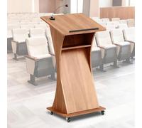 Podium Mobile incurvé avec roulettes verrouillables Support de présentation Mobile Bordure de Protection for salles de classesalles de réunion et églises(White)