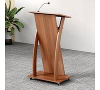 Podium Mobile Moderne de Forme incurvée avec Tablette Support de pupitre en Bois avec Roues métalliques for Bureaux, salles de t églises(2)