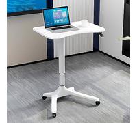 Podium mobile réglable pour ordinateur portable avec 4 roues, support de haut-parleur polyvalent pour salle de classe, église, concert - lecture spacieuse, pupitre portable blanc