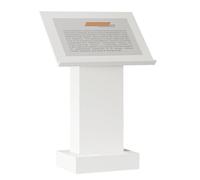 Podium multimédia pour salle de classe, pupitre incliné, chaire d'église et plate-forme de lecture pour discours, mariages et événements - Blanc, 54 x 40 x 130 cm