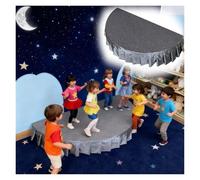 podium Petite estrade de concert 3,3/3,9 pieds, estrades portables en demi-cercle avec pieds pliants pour les sous-sols résidentiels et les salles de classe(3.9x1.9ft/47.3x23.6in)