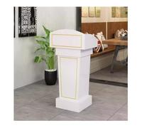 Podium Plate-Forme de Lecture Pupitres En Bois Robustes, Support De Podium, Chaire D'église Avec Tiroir Et Grand Espace Rangement Pour Bureau, Hôtel, Restaurant Support de Présentation(White)