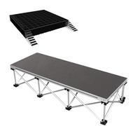 podium Plateforme de scène pliable et portable, système de scène modulaire modulable avec jupes, pour les auditoriums scolaires, les concerts, les restaurants(Rectangle,H 23.6in/60cm)