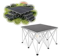 podium Plateforme de scène portable robuste avec pieds de support pliables, Élévateur de scène modulaire connectable pour musique live, fêtes et spectacles