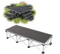 podium Plateforme de scène portable robuste avec pieds de support pliables, Élévateur de scène modulaire connectable pour musique live, fêtes et spectacles