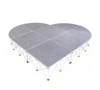 podium Plateforme/marchepied pliable et portable de 1,2 m de large, système modulaire de plateforme de 122 x 122 cm pour chanteurs/performances musicales(H 7.9in/20cm)