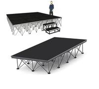 podium Plateforme/marchepied portable pliable de 48 pouces de large, système modulaire d'escalier et de plateforme connectables en aluminium(Rectangle,H 7.9in/20cm)