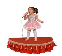 podium Plateforme scénique haute performance de 3,3/3,9 pieds pour événements, estrade mobile robuste avec jupe pour concerts, discours de divertissement(3.3x1.6ft/39.3x19.7in)