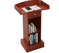 Podium portable avec étagère de rangement, lutrin en bois pour conférences, réunions, pupitre d'église, rouge, idéal pour les discours et les présentations