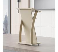 Podium portable de 104,1 cm avec roulettes - Lutrin en bois pour églises, bureaux, écoles et conférences - Bureau debout réglable avec plate-forme de lecture (gris)