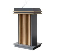 Podium portable en bois avec 4 roulettes réglables avec étagère de rangement - Parfait pour les écoles de parole en public, les mariages et les événements