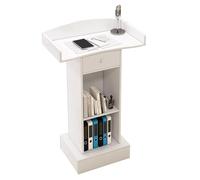 Podium portable en bois - Bureau de réception pour les clients - Table de bienvenue de mariage - Plateforme de prise de parole en public - Lutrin de présentation professionnelle