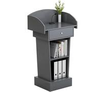 Podium portable réglable avec 2 étagères et support d'église robuste, parfait pour les présentations, les conférences et debout, améliore votre expérience de parole