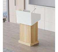 Podium portable réglable avec roues - Lutrin de sol robuste pour salle de classe, église et discours - Assemblage facile, jaune, 115 cm - Idéal pour les présentations