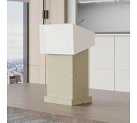 Podium professionnel portable en bois - Bureau de présentation moderne pour conférences, églises, salles de t événements - Design en chêne léger, facile à déplacer, idéal pour les enseignants