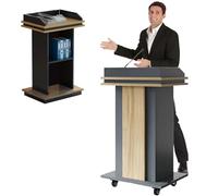 Podium réglable en bois pour église et bureau, lutrin polyvalent avec support de microphone, idéal pour les écoles et les conférences, design élégant pour les présentations