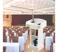 Podium réglable sur pied avec tiroir et double rangement - Planche haute densité pour église, conférence, restaurant et hôtel, 60 x 40 x 110 cm