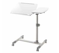 Podium réglable sur roulettes inclinable pour conférences en public, mariages et salles de classe - Support de présentation portable noir et blanc