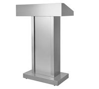 Podium robuste pour lutrin, bureau étroit pour lecture ou ordinateur portable pour église et salle de classe (gris clair) - Chaire avec hauteur réglable