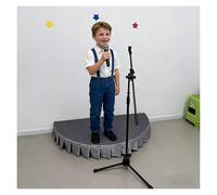podium Semi-Circular Portable Stage 3.3/3.9ft, Non-Slip Children'S Stage Platform with Detachable Skirting for School Singer/Music Performance(3.3x1.6ft/39.3x19.7in)