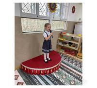 podium Support de scène demi-cercle 100/120 cm, estrade portable pour discours en classe, pour événements scolaires, concerts de mini-groupes musicaux(S)
