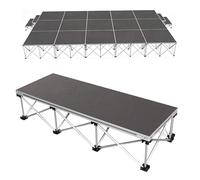podium Support de scène pliable 1,2 x 4 x 4 pieds, marchepied de scène connectable pour concerts, plateforme de scène modulaire portable(48x14.6x15.7in/122x37x40cm)