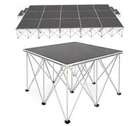 podium Support de scène pliable 1,2 x 4 x 4 pieds, marchepied de scène connectable pour concerts, plateforme de scène modulaire portable(48x48x15.7in/122x122x40cm)