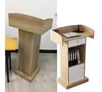 Podium sur pied en bois naturel durable pour l'école, l'église et la salle de classe - Lutrin robuste avec tiroirs de rangement - Support de présentation idéal pour les événements et les discours