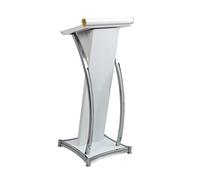 Podium sur pied en métal pour conférences, conférences et restaurants - Hauteur réglable, blanc, 47 x 47 x 110 cm - Pupitre professionnel pour parler en public